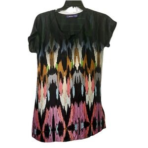 mexx womens satin Dress Multicolored Mini Satin Sz XS Geometric Abstract Hipster
